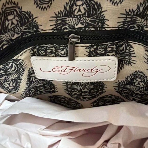 🔥 🥀 ED HARDY By Christian Audigier Tattoo Embellished Bag. RARE- Hard To Find. - Picture 11 of 12